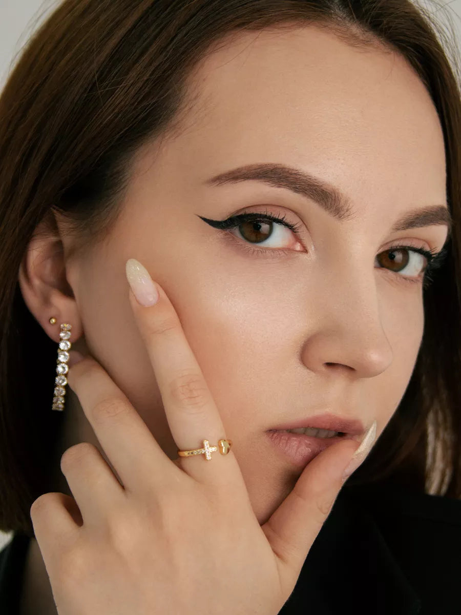 Anillo Amor y Fe Ajustable Baño de Oro 18k