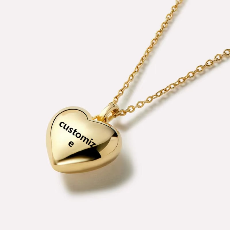 Collar Personalizado Corazón 3D Bañado en Oro 18k