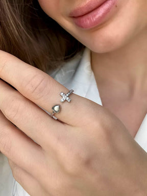 Anillo Amor y Fe Ajustable Baño de Oro 18k