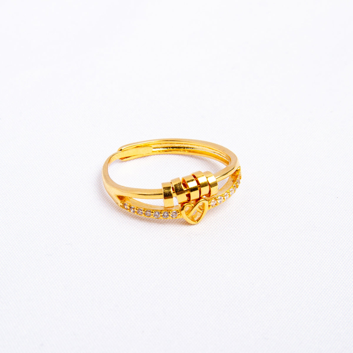 Anillo Antiestrés Amor Infinito Bañado en Oro 18K