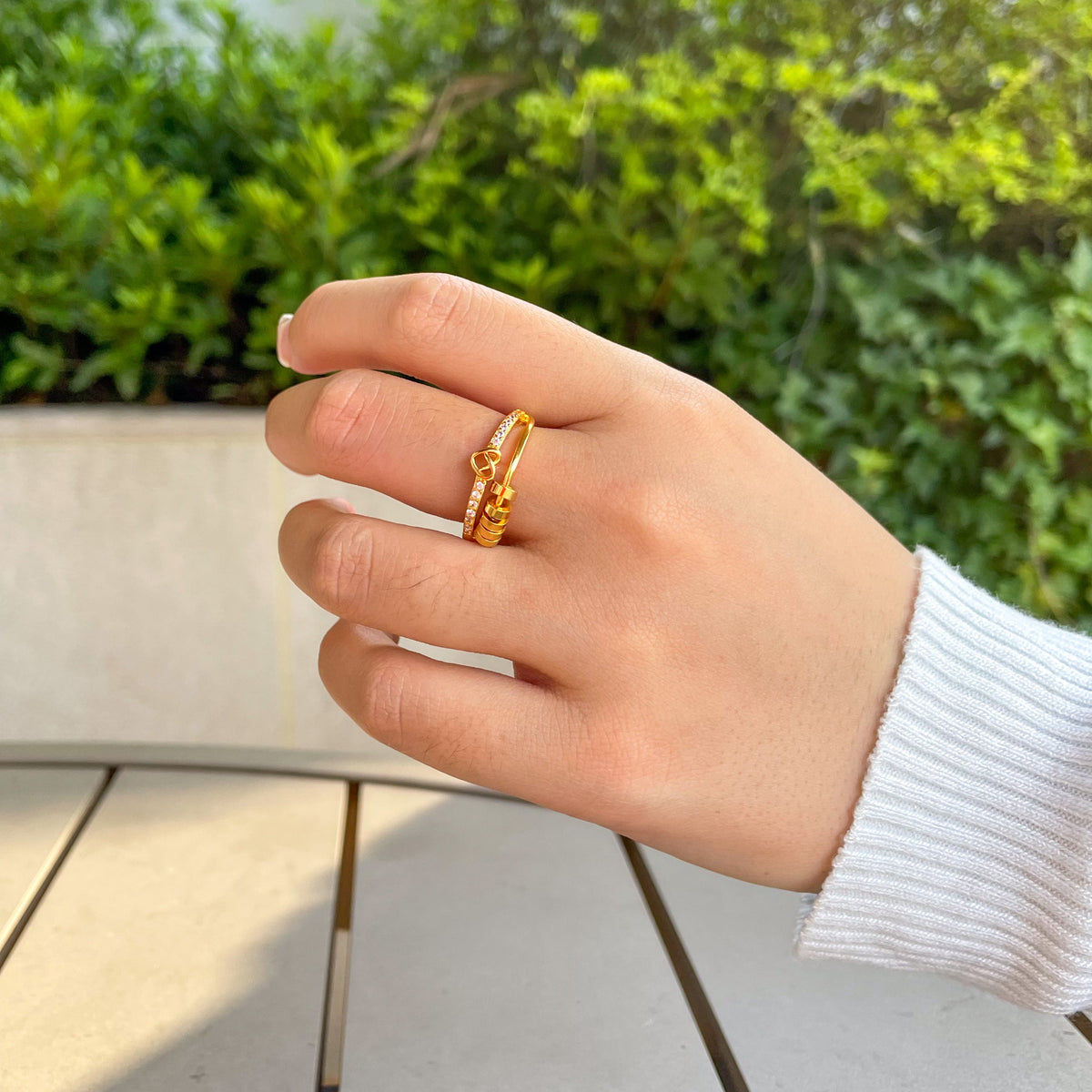 Anillo Antiestrés Amor Infinito Bañado en Oro 18K