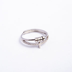 Anillo Anti Ansiedad Cruz Bañado en Oro 18K