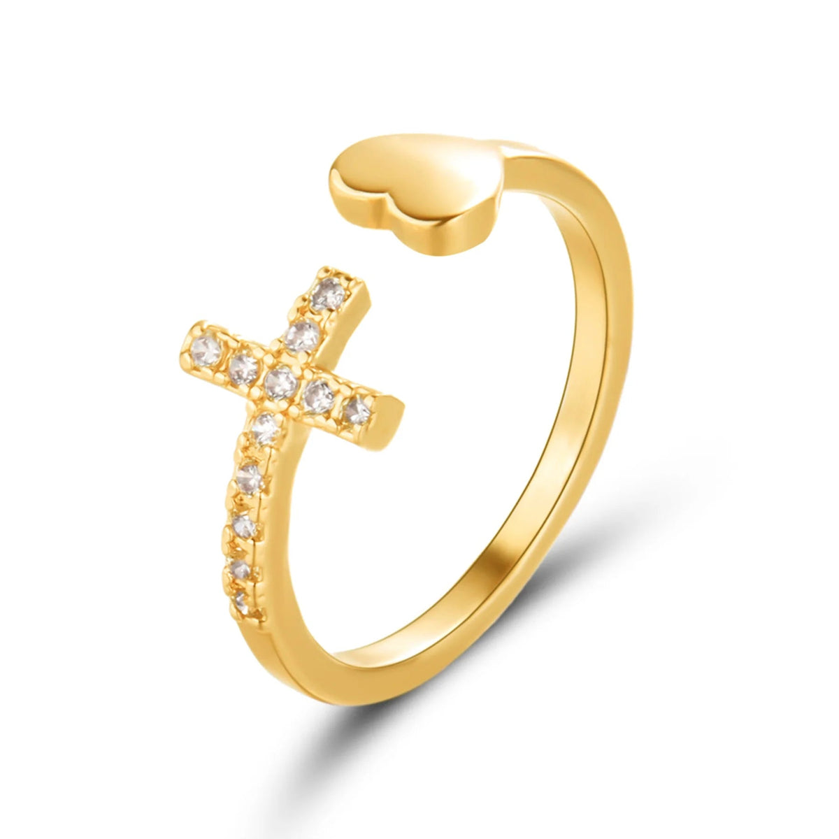 Anillo Amor y Fe Ajustable Baño de Oro 18k