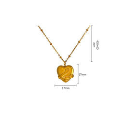 Hoy es Tu Día - Collar Corazón Abrazado Bañado en Oro 18k