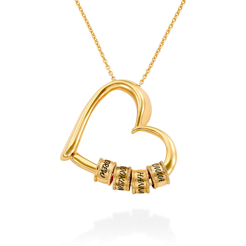 Collar Personalizado Corazón Gigante Bañado en Oro 18k