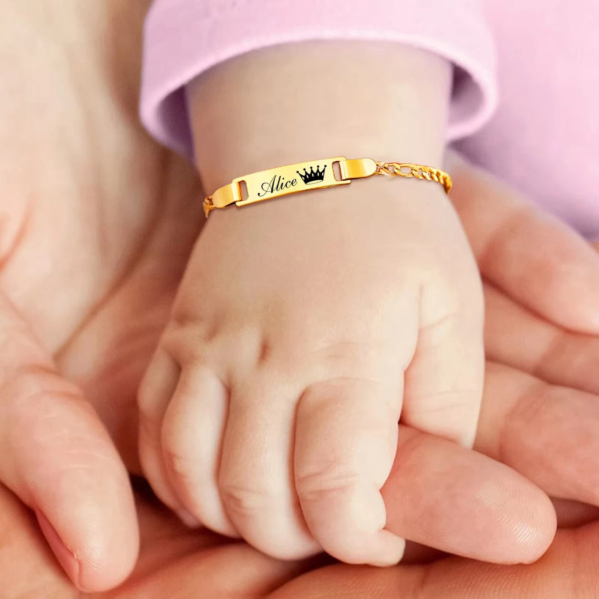 Pulsera Personalizada Bebé Chapada en Oro 18k (0 a 3 años)
