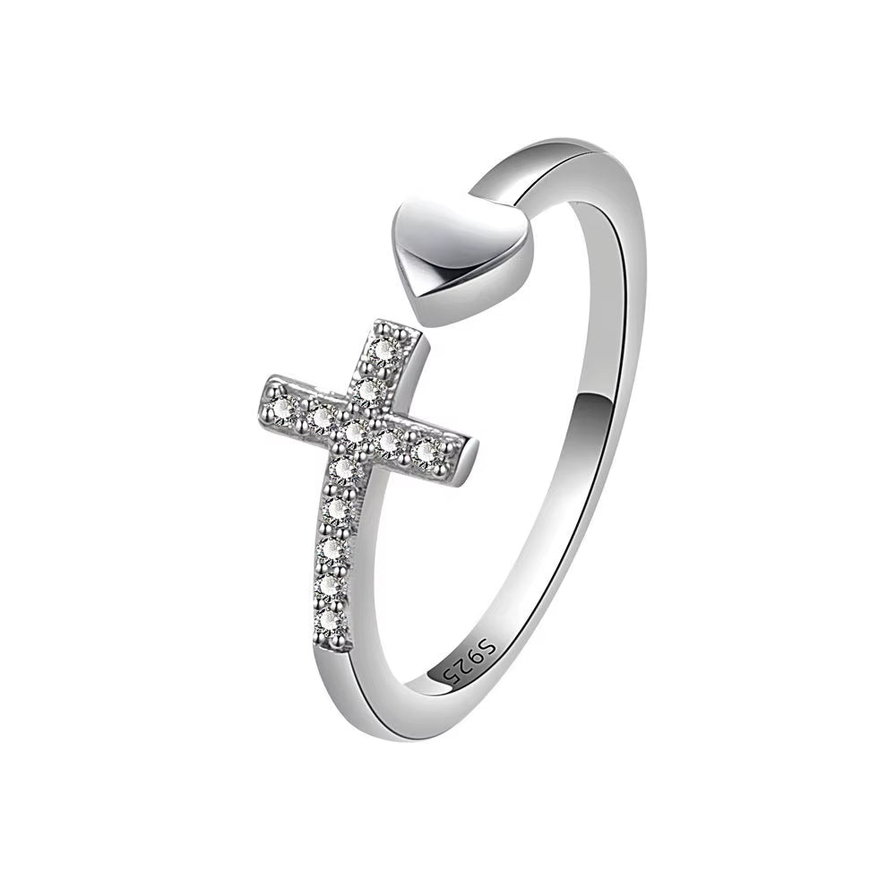 Anillo Amor y Fe Ajustable Baño de Oro 18k