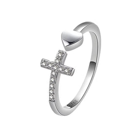 Anillo Amor y Fe Ajustable Baño de Oro 18k