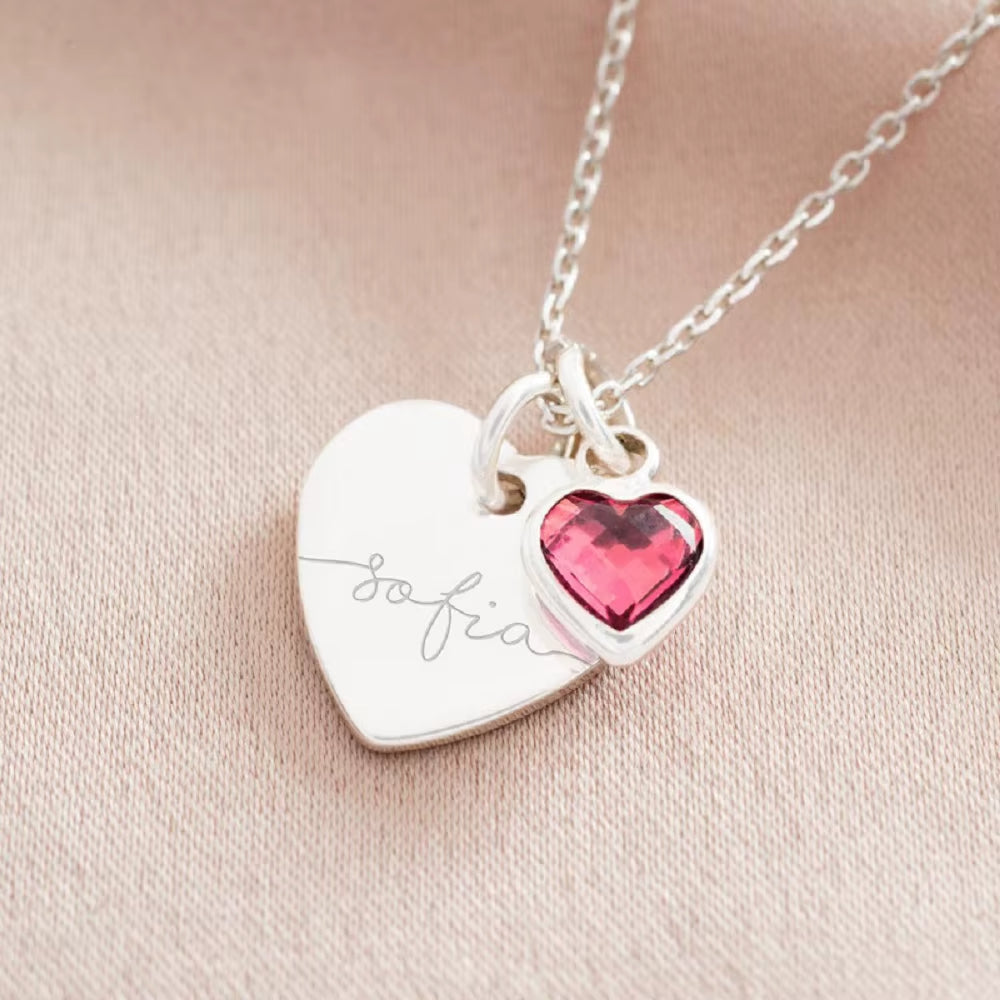 Collar Personalizado Corazón de Cumpleaños Bañado en Oro 18k