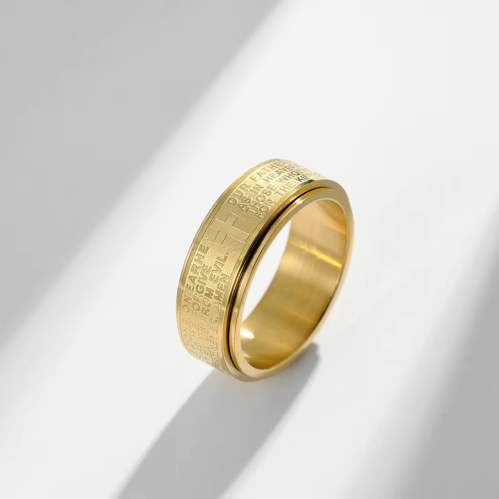 Anillo Masculino Anti Ansiedad Bañado en Oro 18k