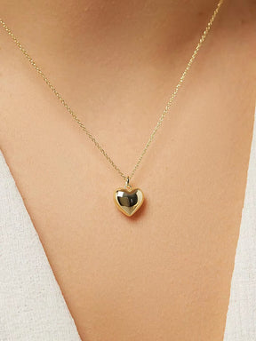 Collar Personalizado Corazón 3D Bañado en Oro 18k