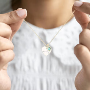 Collar Personalizado Corazón de Cumpleaños Bañado en Oro 18k