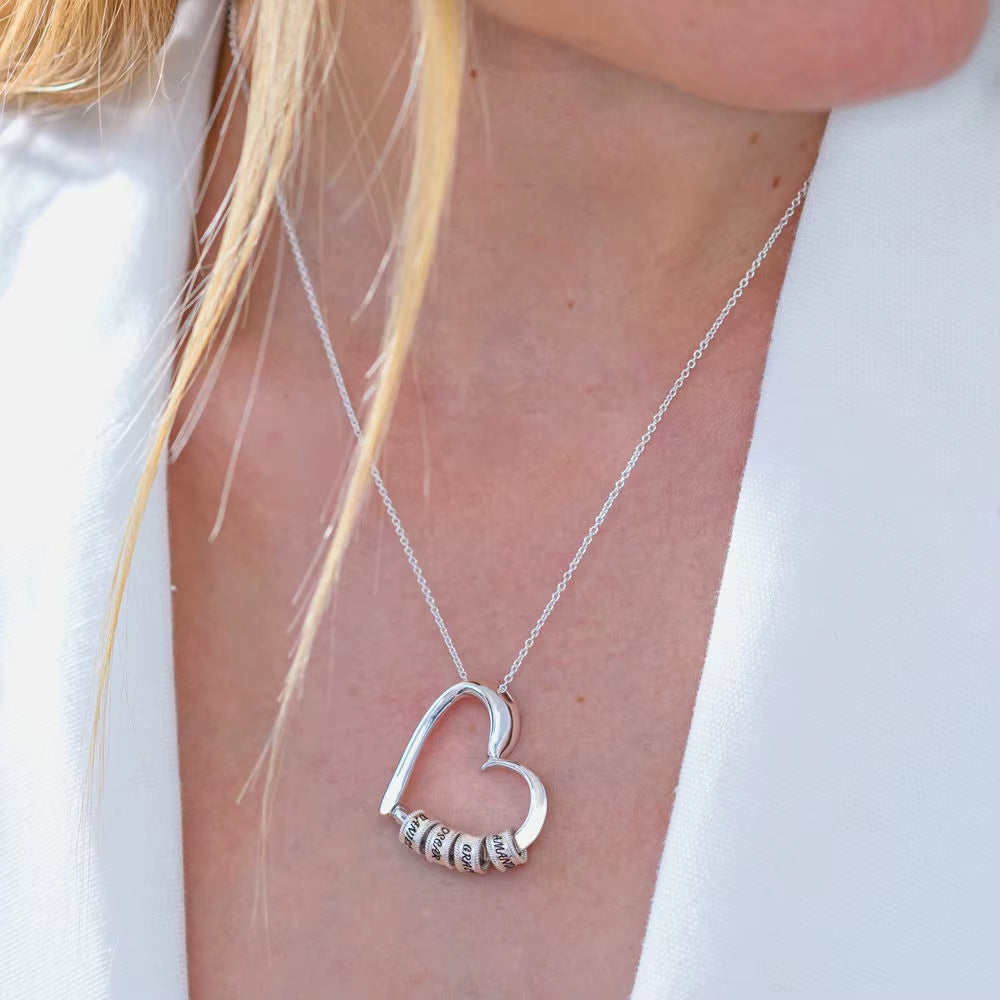 Collar Personalizado Corazón Gigante Bañado en Oro 18k