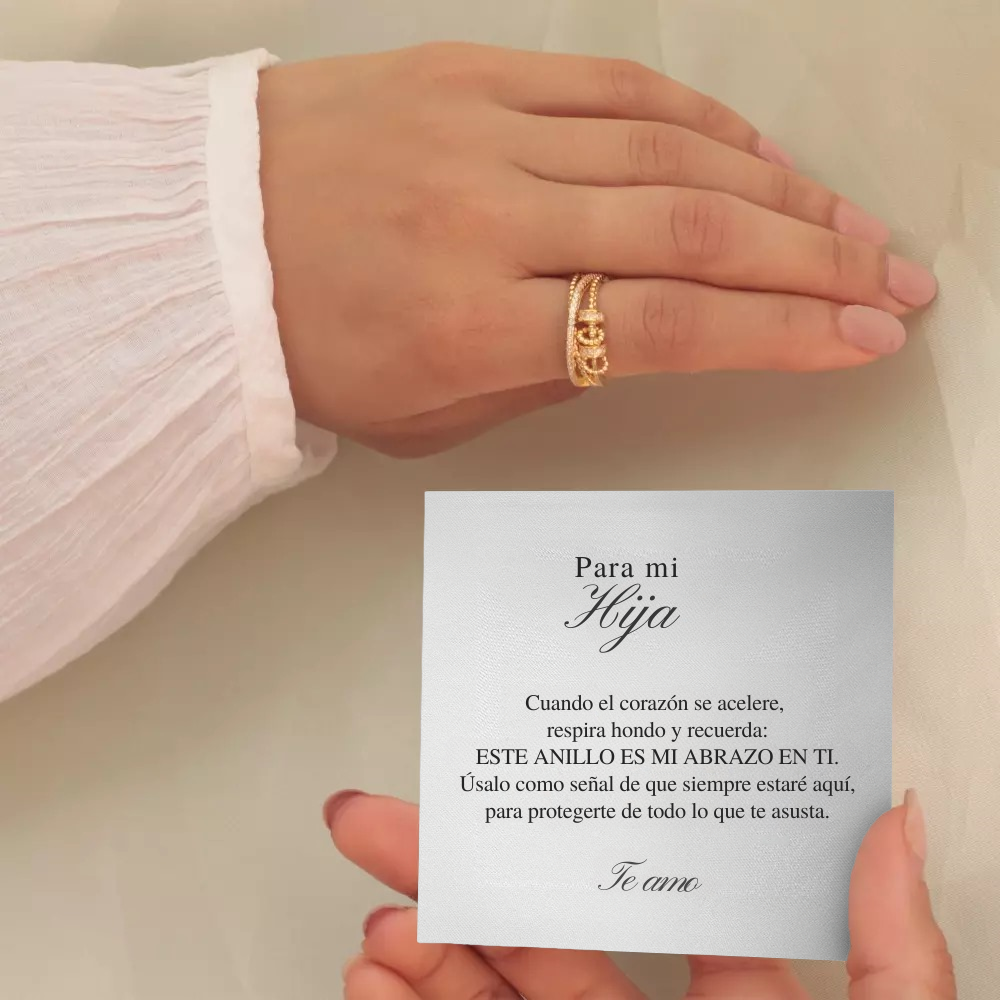 Para Mi Hija - Anillo Antiestrés Bañado en Oro de 18k